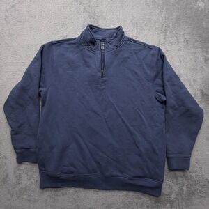 LL Bean Sweatshirt Mens XL Tall Navy Blue Quarter Zip Traditional Fit Pullover